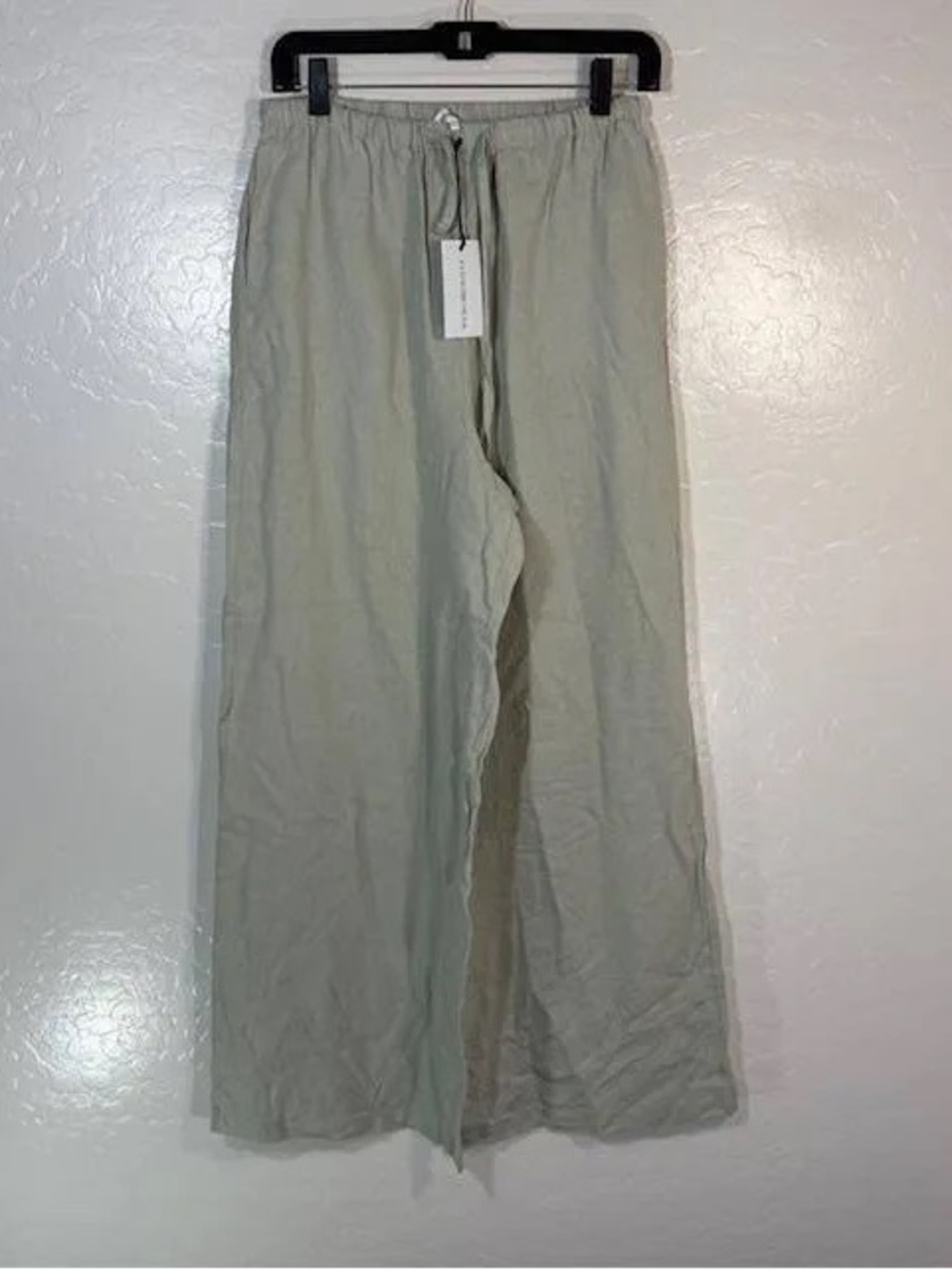 WeWoreWhat Linen Pull On Pants in Sage Green
